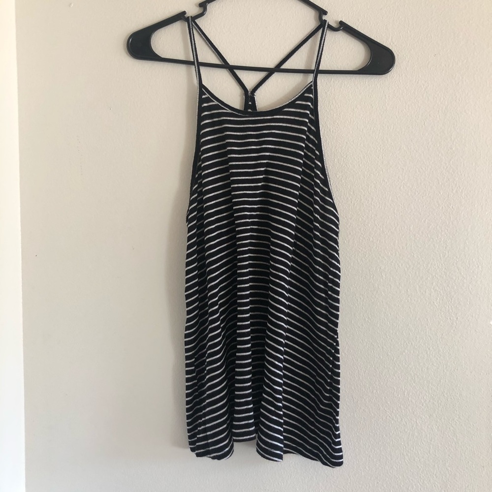 Black and white striped Racerback tank | Old Navy